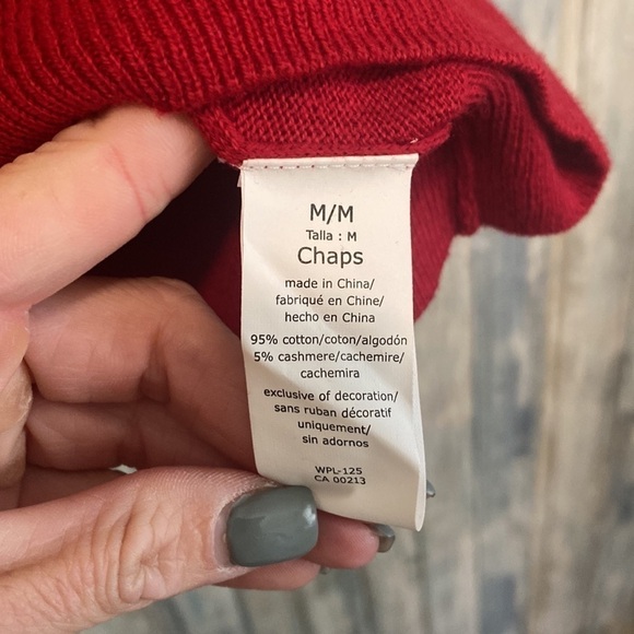 chaps Mens v neck pullover Sweater cotton/cashmere | Size medium - Picture 9 of 10